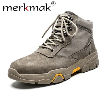 

Mekmak Winter Men Boots Autumn Leatehr Shoes Man Large Size 39 48 Work Safety Man Snow Boot Comfortable Outdoor Hiking Boot Mens
