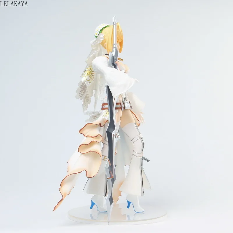 24 см Новое поступление Аниме экшн фигурки FGO Fate Grand Order Saber Nero свадебное белое