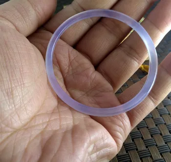 

Pure natural boutique white purple ice 4MM fine strip agate jade bracelet