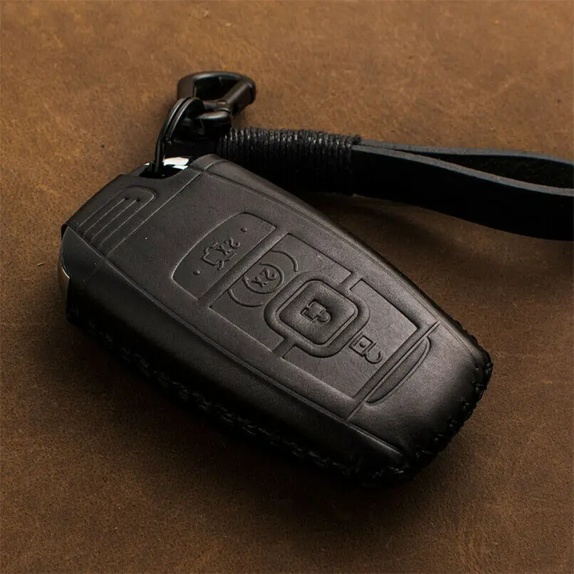 4Button - Black Натуральная кожа Автомобильный Брелок дистанционного управления с ключом чехол сумка для Lincoln Континентальный MKC MKZ навигатор MKX - Название цвета: 4Button - Black