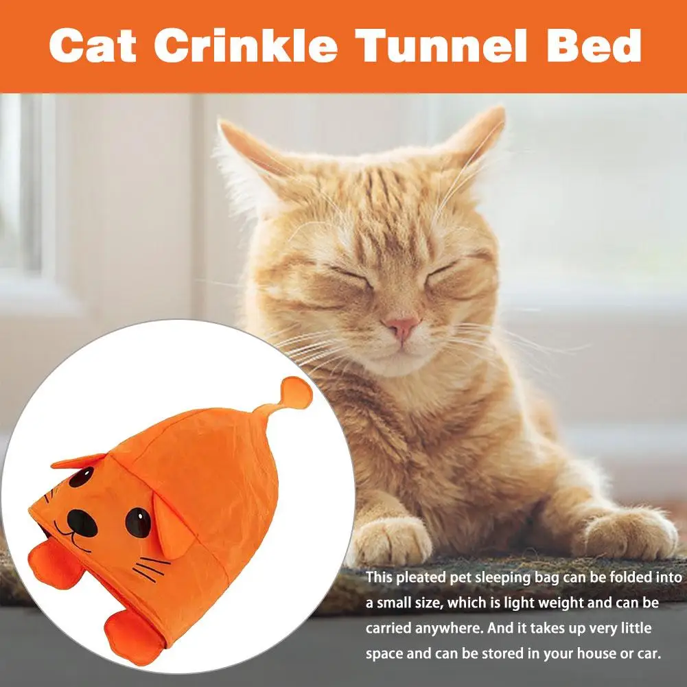AUGKUN кошка Crinkle кровать-туннель складной котенок спальный мешок портативный домик для домашних животных для дивана клетка автомобиля пол спальный мешок для домашних животных