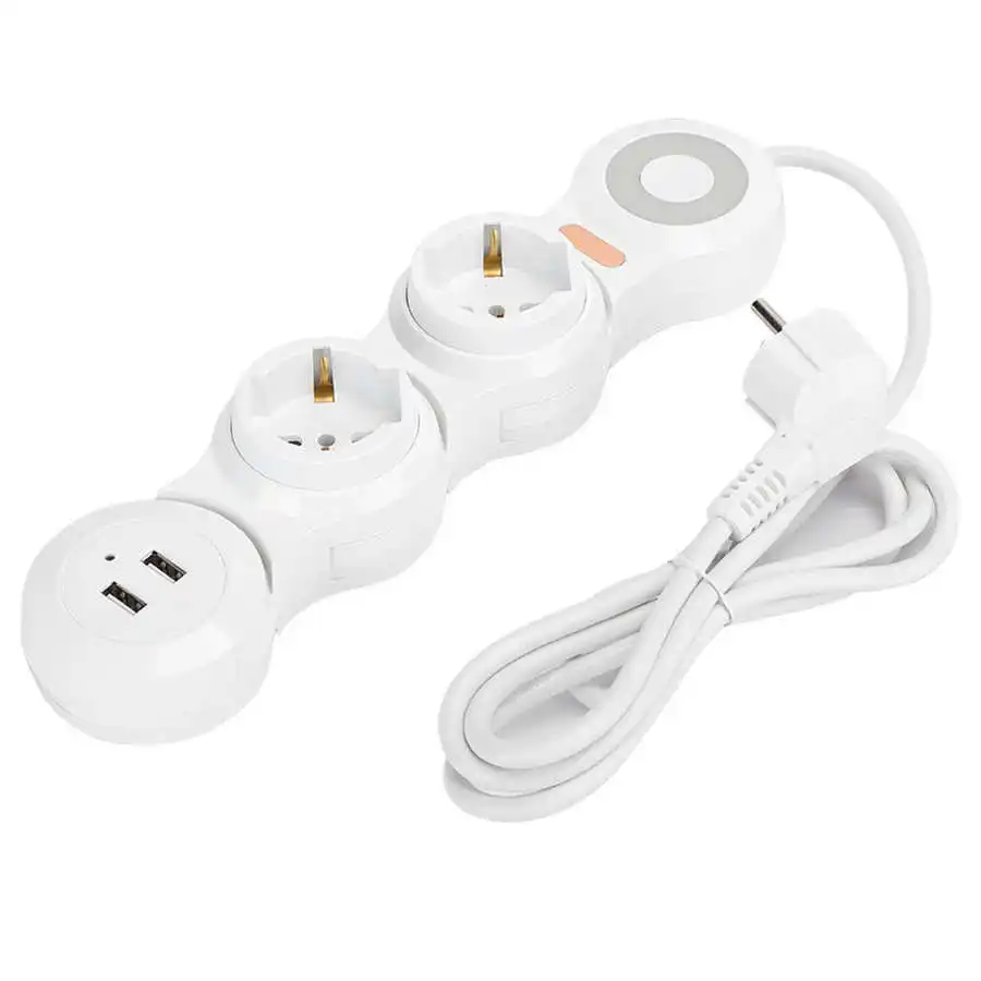 

Power Strip Deformation 2/3/4 Concave Jack 10A USB Charging Safety EU Plug 220V TO 250V Household Socket Electrical Accessories