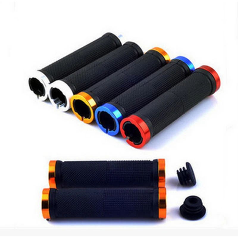 

1 Pair Of TPR Environmental Protection Rubber Non-slip Bike Handlebar Bicycle Accessories Aluminum Alloy Double Lock Bike Grips