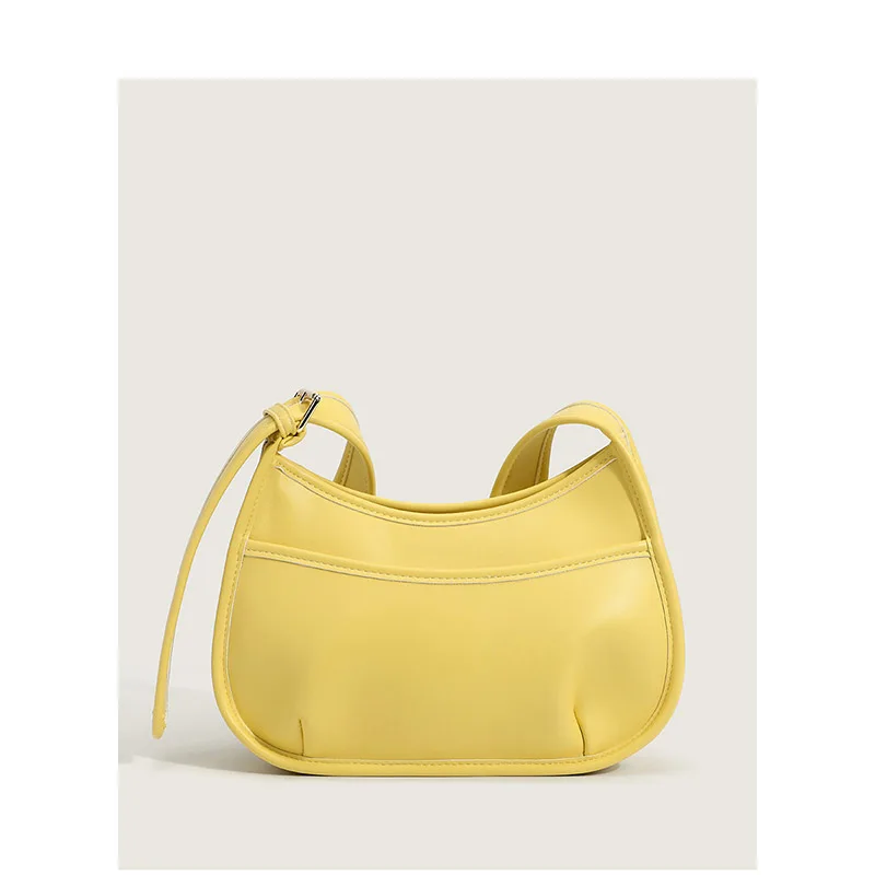 

Trend Designer Women Crossbody Saddle Bag 2022 New Fashion Solid Color PU Leather Female Shoulder Bags for Shopping Travel