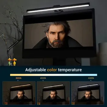 

LED computer monitor screen hanging lamp three color temperature reading lamp table lamp eye protection led screen hanging lamp