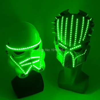 

6V LED Mask Halloween Carnival Party Supplies Flashing Cosplay LED Light up Costume Mask 6 Lighting Colors Available 1pc
