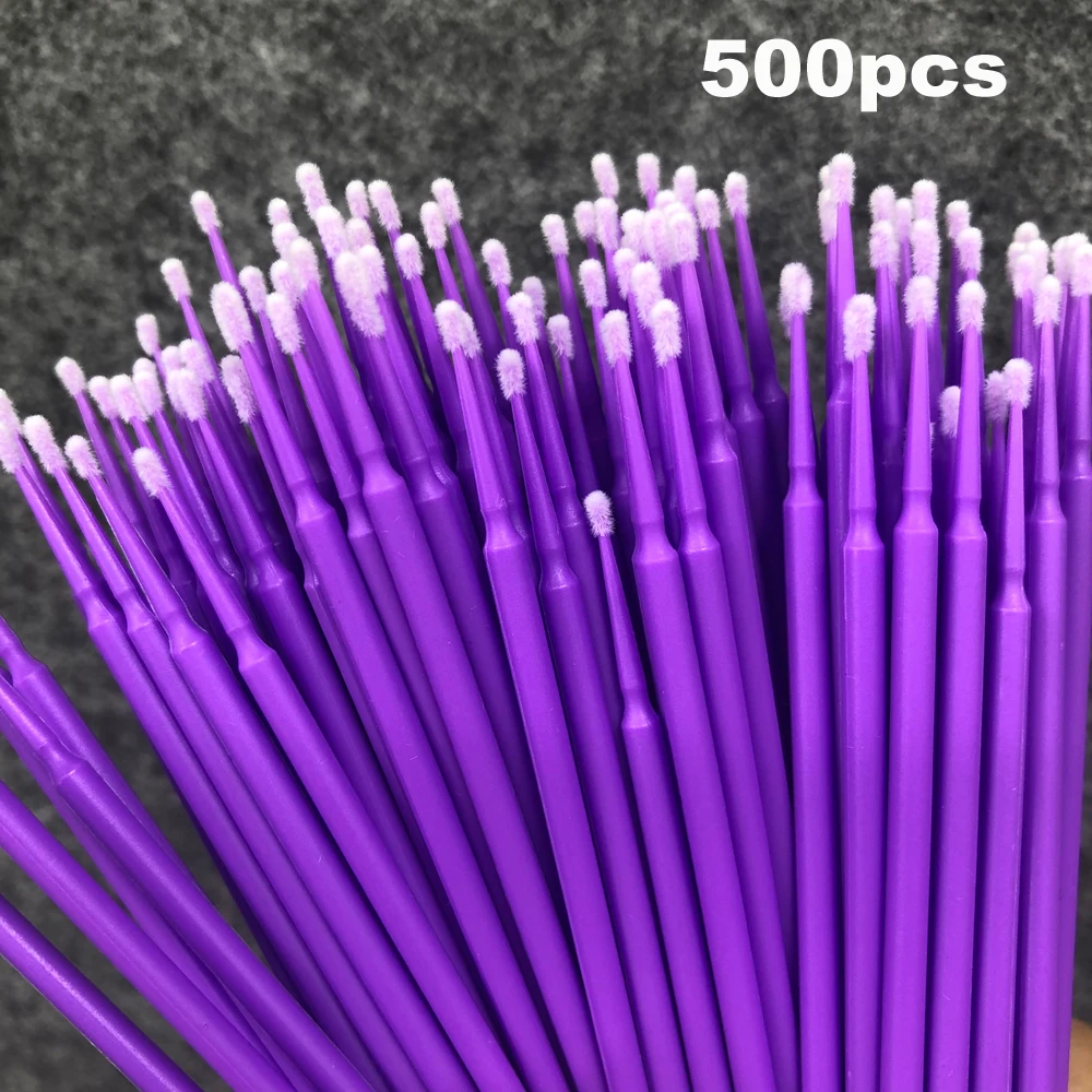 

500pcs Micro Disposable Cotton Swabs Eyelash Brushes Cleaning Swab Remover Cleaner Mascara Beauty Brush Kit Tools
