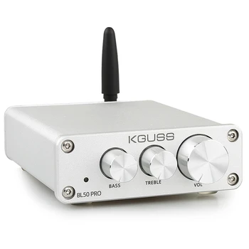 

KGUSS BL50 PRO Bluetooth 5.0 Amplifier Digital Amplifier TPA3116D2 HIFI 50Wx2 Audio Power Amplifier-US Plug Silver