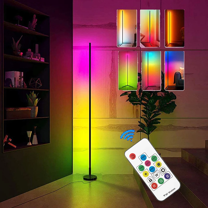 Цветной RGB-светильник 40/80 см современный светодиодный Угловой торшер с пультом