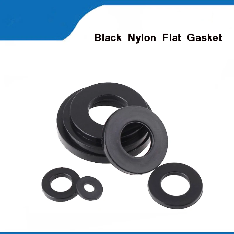 Black Nylon Gasket Plastic Flat Gasket Nylon Washer Insulated Screw Gasket Seals Gasket Ring