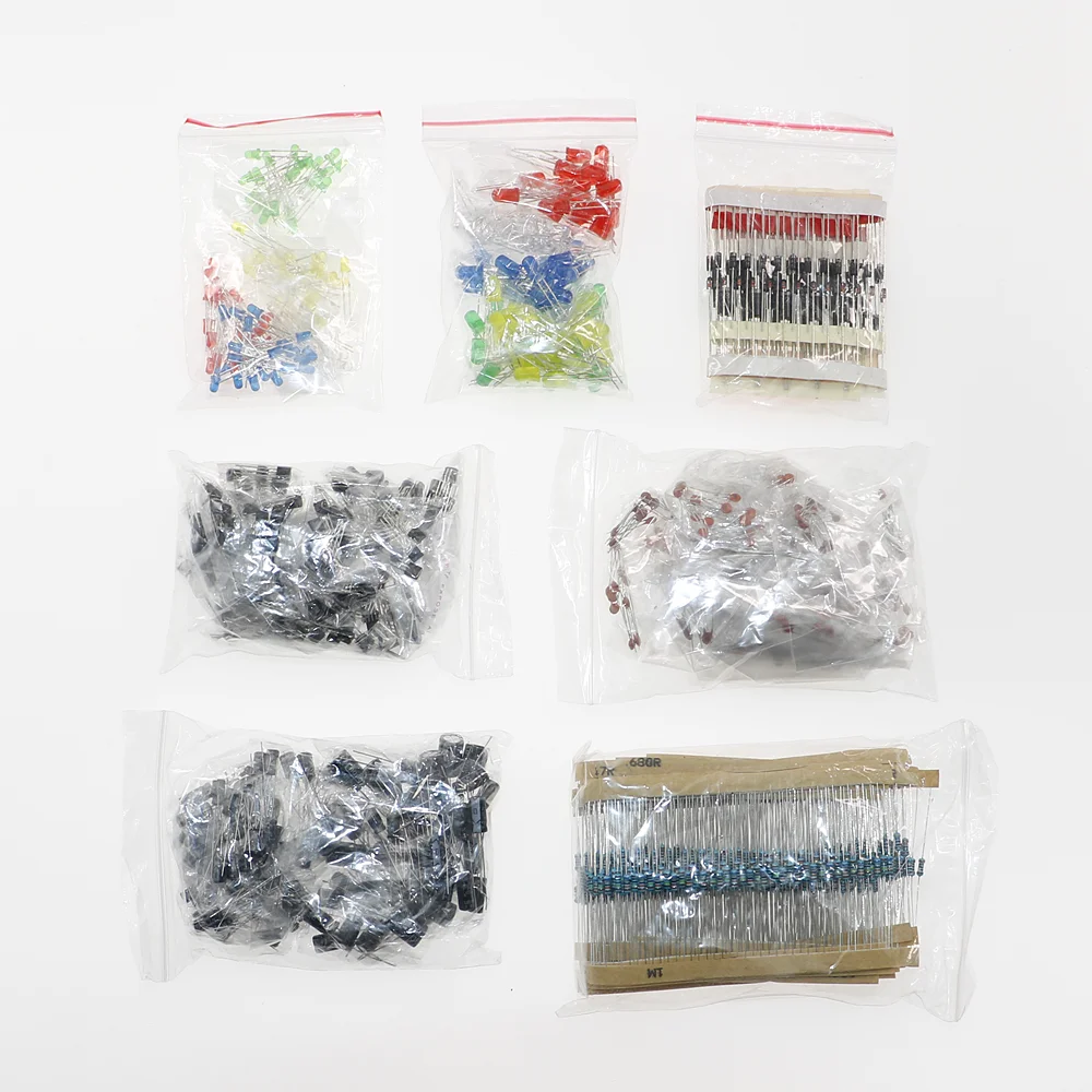 Metal film Resistor Assortment kit led Diodes Electrolytic Capacitor Ceramic set Transistor Pack DIY Electronic Components Kits