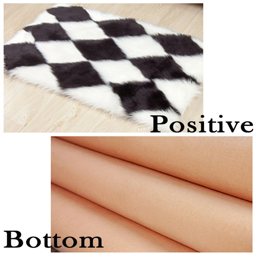 Модные домашние текстильные коврики с геометрическим узором, искусственный мех, белые прямоугольные монгольские меховые коврики, новинка