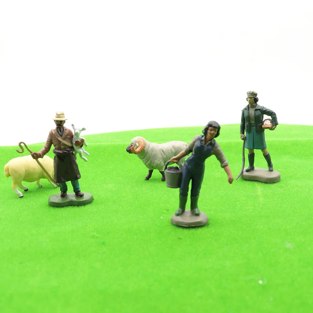 1:32 Model People Farm Villain On Farm for Landscape Railway Layout 4Pcs/set Sand Table Scene 4