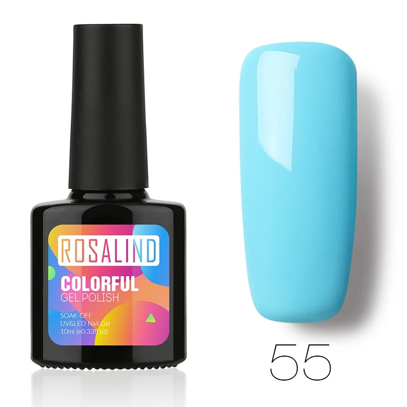 10ml 55 ROSALIND Гель-лак для ногтей 10 мл гель для ногтей Bloosom полуперманентное верхнее покрытие УФ лампа Гель-лак для ногтей для маникюра гибридные Лаки - Цвет: 10ml 55
