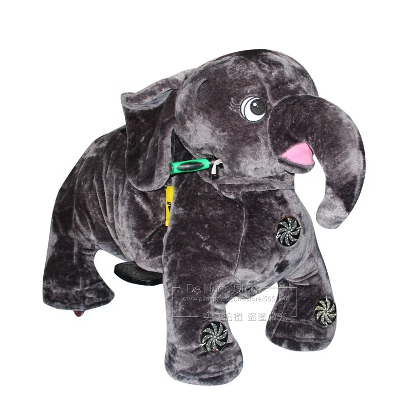 

Factory Wholesale Price Shopping Malls Amusement Park Battery Stuffed Toy Plush Animal Elephant Coin Operated Kiddie Rides