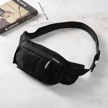 

2019 trendy men's fashion leisure sports riding back satchel chest bag Korean version