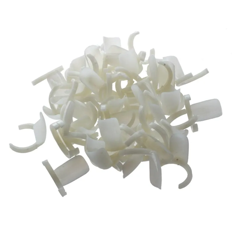 

UPPERX 50 pcs Blank Nail Polish UV Gel Display Rings Pops Nail Art Ring Style Nail Tips(White)