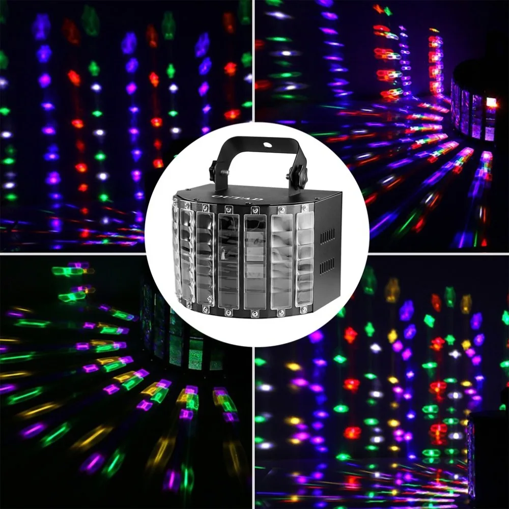 

DJ Butterfly Lights Stage Lights MultiColors LED Wide Beam by IR Remote Control for Party Stage Lighting Metal Casi