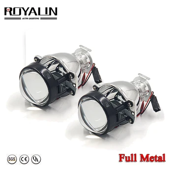 

ROYALIN Bi Xenon Headlights Retrofit H1 Mini HID Projector Bulb Bixenon H4 H7 Auto Lamp 2.0 Lens Car Motorcycle Light Lenses 12V