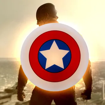 

Disney Captain America Shield Wall Lamp Children Bedroom Cartoon Style 3D Power-saving LED Night Light X4921