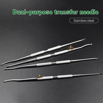 

1 pcs Dual Purpose Shift Pin Worm Moving Bee Queen Larva Grafting Tool Stainless Steel Transferring Needle Beekeeping Tools