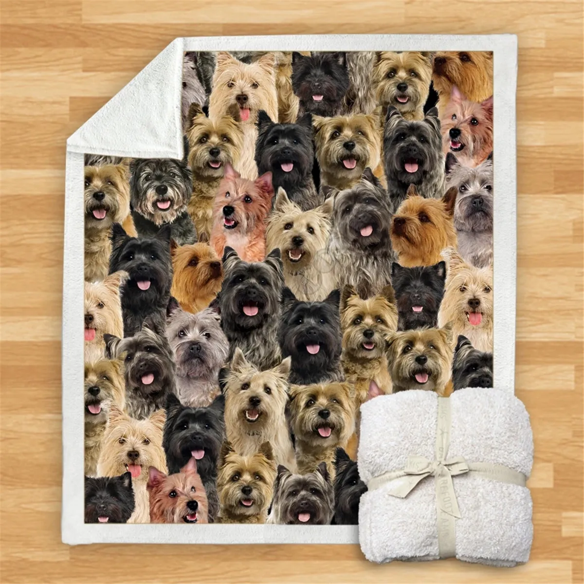 

You Will Have A Bunch Of Cairn Terriers Premium Fleece Sherpa 3D printed Fleece Blanket on Bed Home Textiles Dreamlike