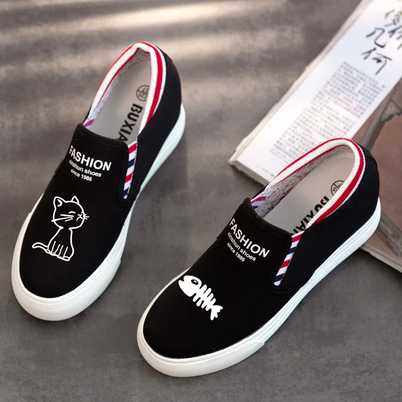 Женская Вулканизированная обувь с рисунком; кроссовки; женская повседневная обувь на шнуровке; дышащая прогулочная парусиновая обувь с граффити на плоской подошве - Цвет: T-WZ133H