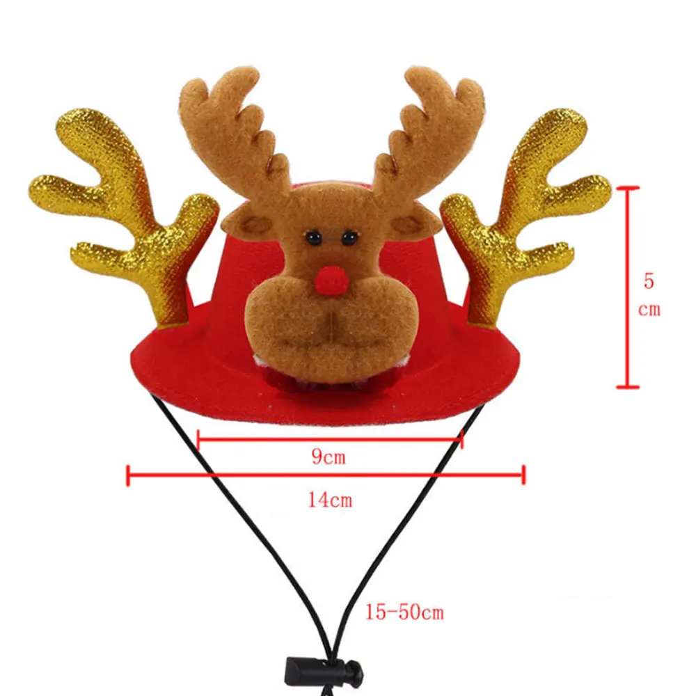 Милая Рождественская шляпа для собак на Хэллоуин, Рождественское украшение для волос, регулируемые рога, чехлы для стульев мистер и миссис Санта забавные головные уборы, наряды, аксессуары для домашних животных
