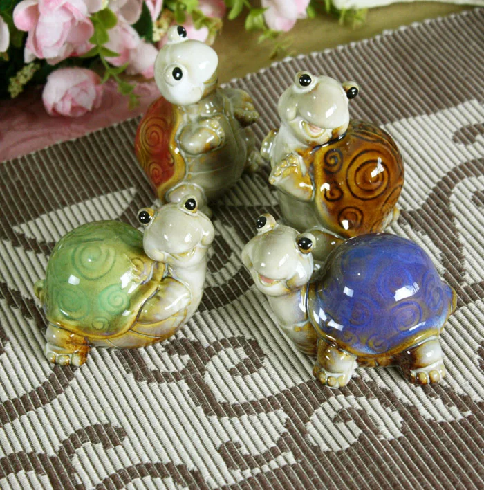 

Creative Garden Decorative Decoration Ceramic Crafts Decoration Cartoon Cute Small Turtle Turtle Fish Tank Accessories
