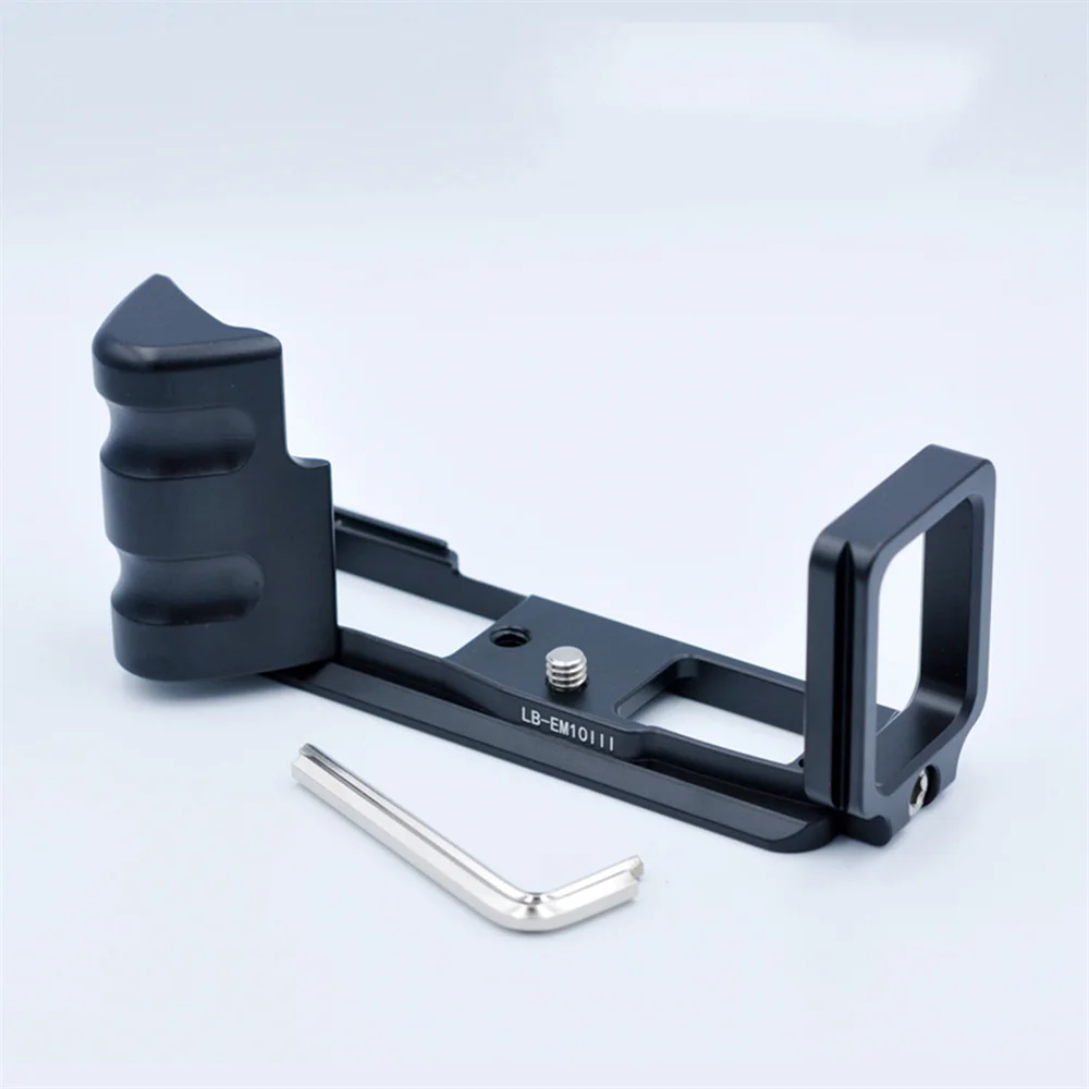 Adatto Per Olympus E-M10 Mark Iii Em10 Iii Doppia Maniglia Kit L Staffa Verticale Clappe Sgancio Rapido L Piastra Staffa
