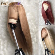 Светлые прямые Синтетические волосы на кружеве парики из натуральных волос с Африканской структурой, предварительно 13X6 глубокий часть синтетические волосы кружевные парики из натуральных волос бразильский Remy светлые волосы парики 150% Плотность