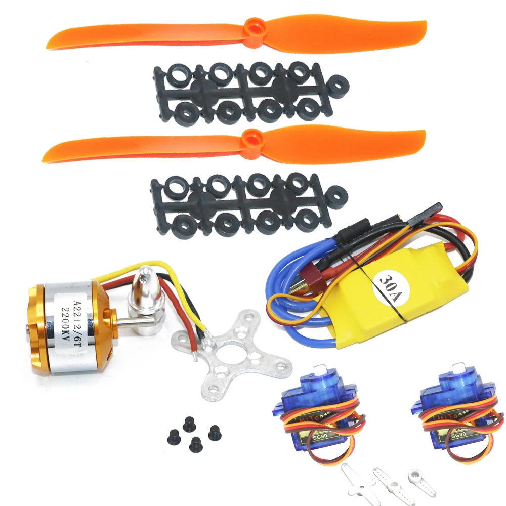 

A2212 2212 2200KV Brushless Motor & 30A ESC & 6035 Propeller & SG90 9G Micro Servo for RC Fixed Wing Plane Helicopter