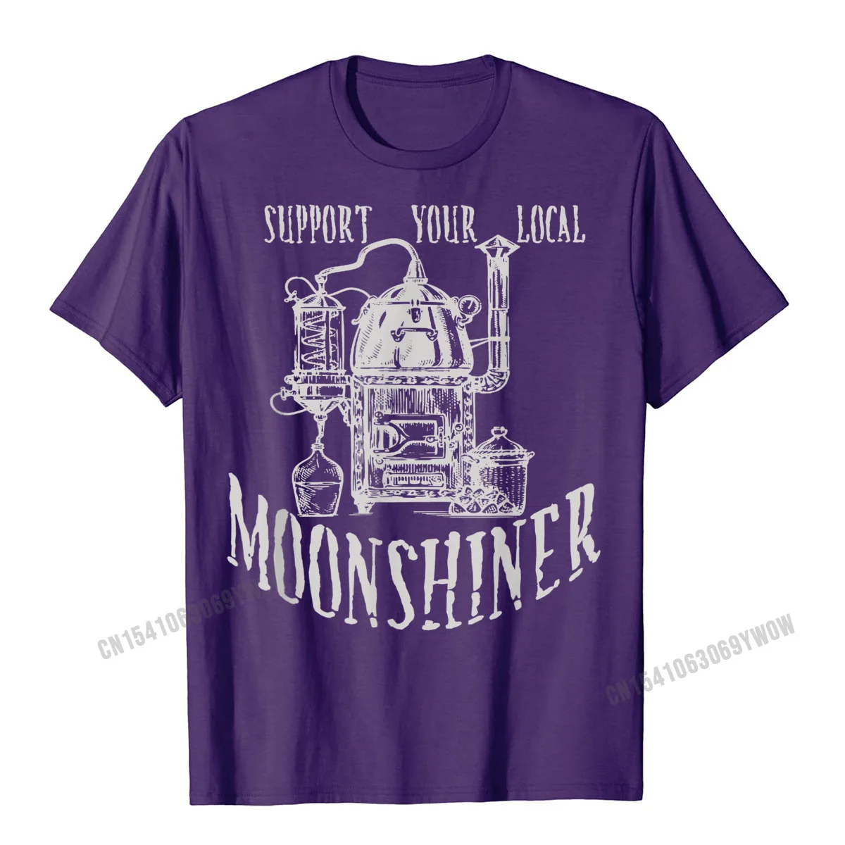 Casual All Cotton Men Short Sleeve Tees Normal ostern Day Tshirts Design Tops Shirts Latest Crewneck Free Shipping Support Your Local Moonshiner Funny Moonshine T-Shirt__1080 purple