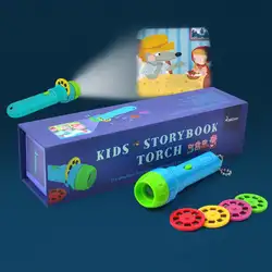 Детский Сказочный флэш-светильник, проектор, мультяшная игрушка, проектор, слайд, детская спальная история, игрушка для раннего