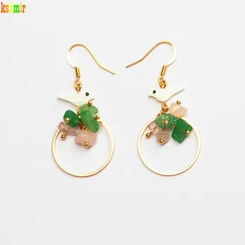 

Shell Bird Earrings Earrings Earclip Colored Stone Lovely Personality Fashion Kshmir 2020 Natural Female Women Geometric Copper