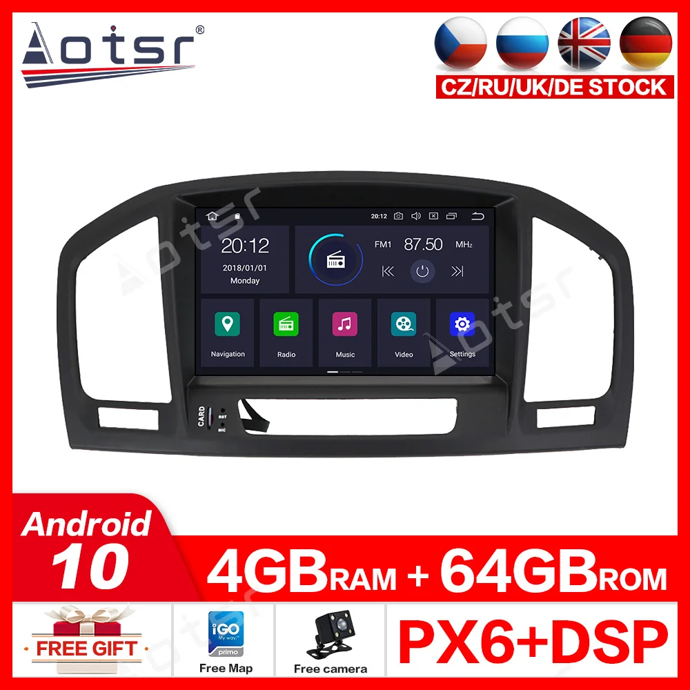 Android10.0 4G + 64GB Автомобильный мультимедийный gps плеер для Opel Vauxhall Holden Insignia 2008 2013