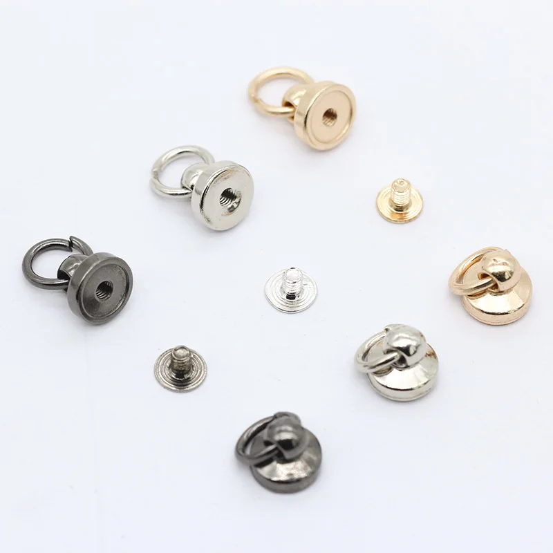 20p 9.5mm Gold Nickel Hematite Solid Metal Button O Ring Round Head Stud Screwback Leather Craft Bag Chicago Screw Nail Rivet 20p 9.5mm Gold Nickel Hematite Solid Metal Button O Ring Round Head Stud Screwback Leather Craft Bag Chicago Screw Nail Rivet