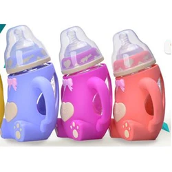Luva personalizada da garrafa do bebê do silicone do molde da compressão