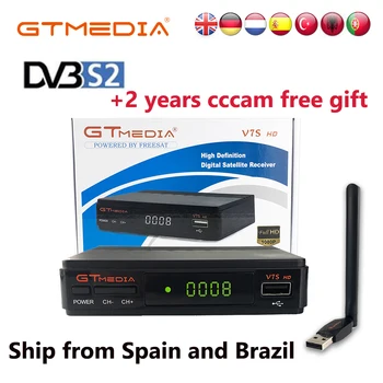 

Original GTmedia V7S HD Satellite Receiver with free Wifi antenna 2 Years Europe Cline for Spain Europen DVB-S2 1080P receptor