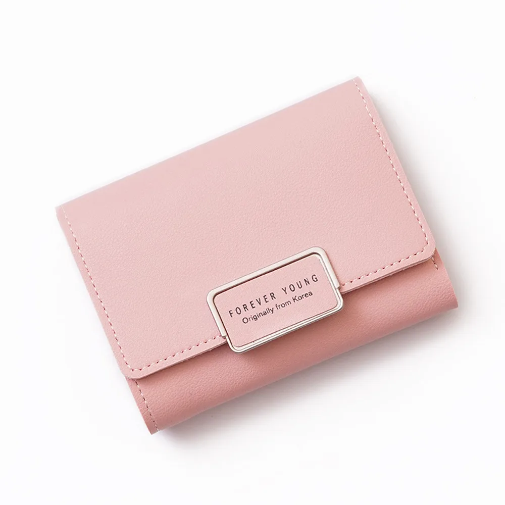 Pink Женский кошелек на молнии Rfid с защитой карт кожаный кошелек для монет милый маленький держатель карточек бумажник Женский Carteira Antifurto кошелек - Цвет: Pink