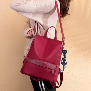 

Fashion Women Backpack Solid Color Shoulder Bag for School Laptop Shopping Travel with Strap Best Sale-WT