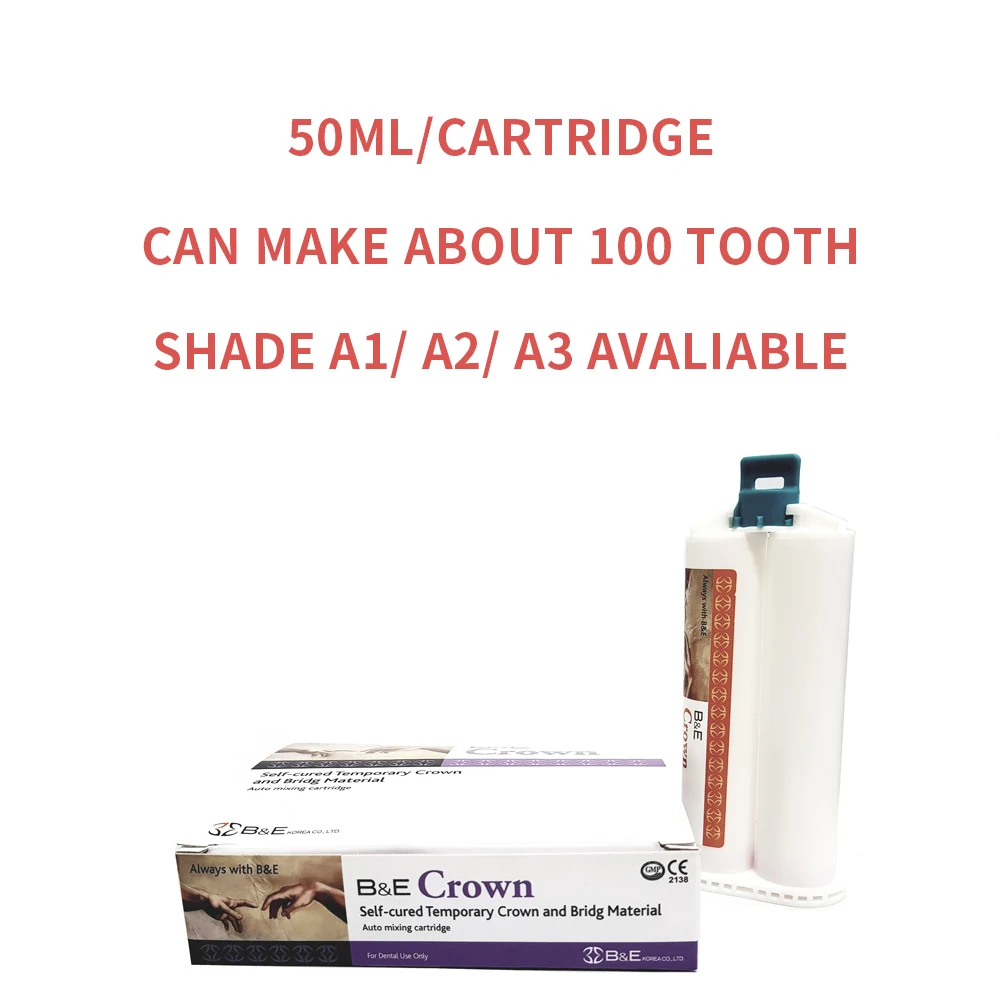 Dental Supplies Temporary Crown Materials Resin Bridge Self Cure Temp Implant Crown Front Teeth Posterior 50ml Dentistry dental resin filling material temporary tooth replacement kit