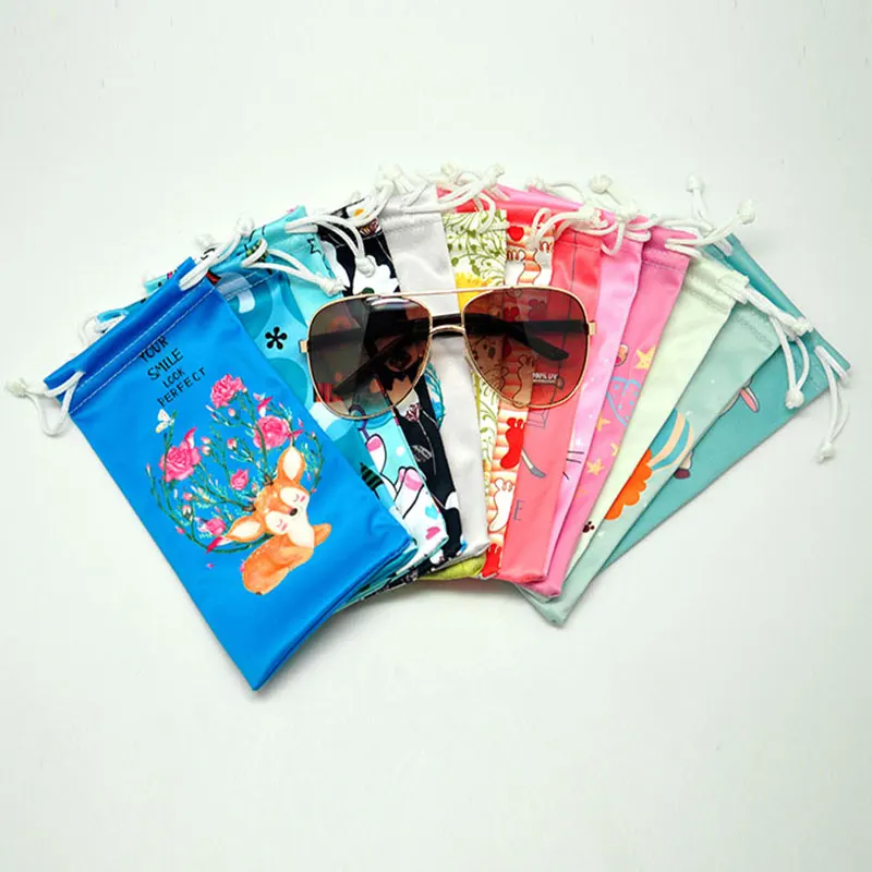 

5pcs Microfiber Soft Cloth Waterproof Sunglasses Dustproof Bag Portable Glasses Case Container Binding Bag Customizable Logo Box