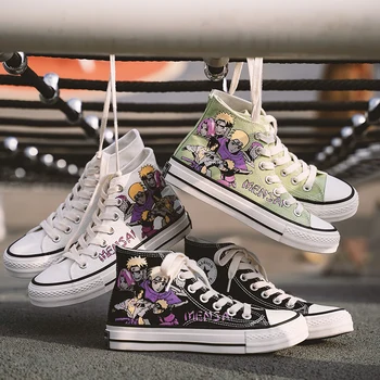 

WEIBATE Spring 2020 High-top Flat Vulcanized Shoes Casual Women's Shoes Encounter UV Discoloration Naruto Canvas Shoes