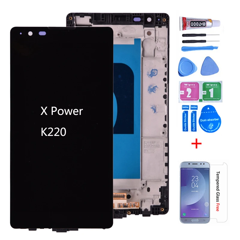 Cena Oryginalne do lg X Power K220DS K220 wyświetlacz LCD z montaż digitizera ekranu dotykowego z ramą darmowa wysyłka