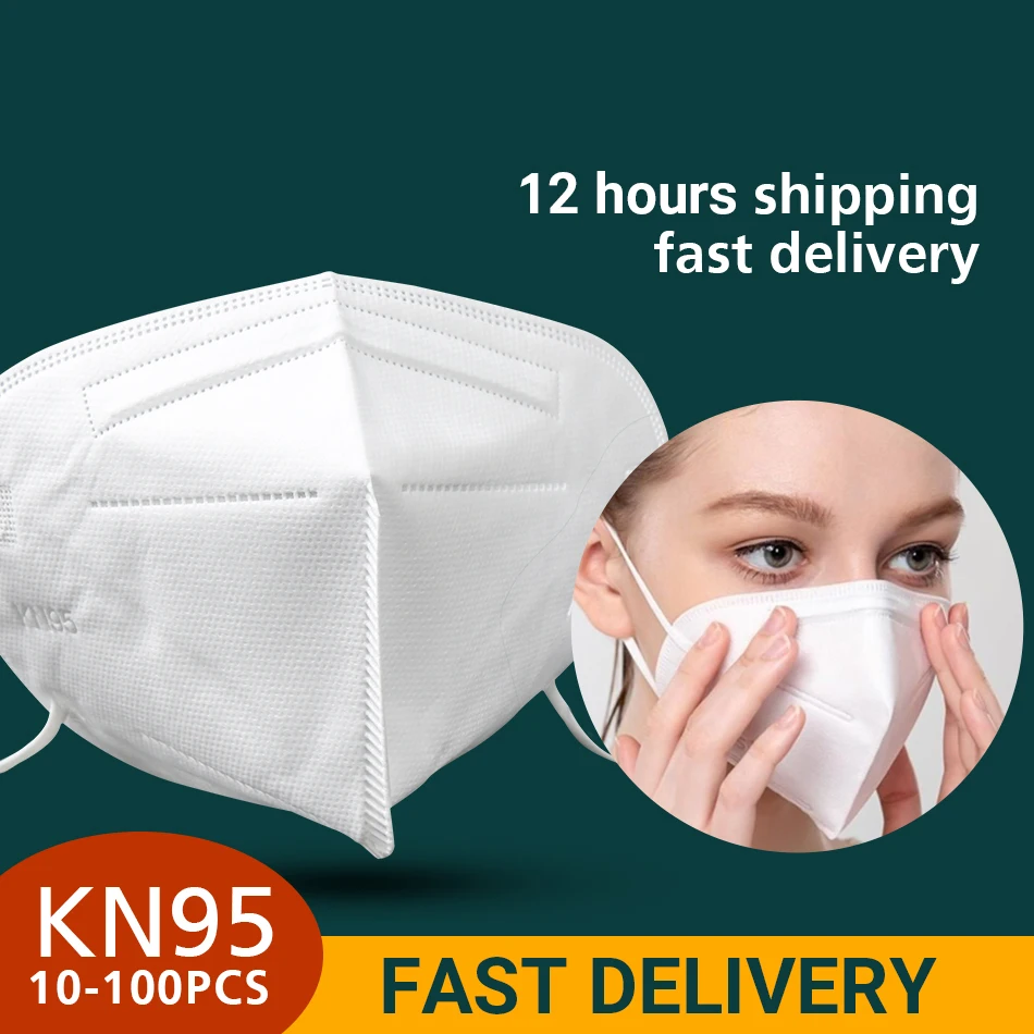 

10 - 100 pcs KN95 Dustproof And Breathable Face Masks 95% Filtration N95 Masks Features as KF94 FFP2