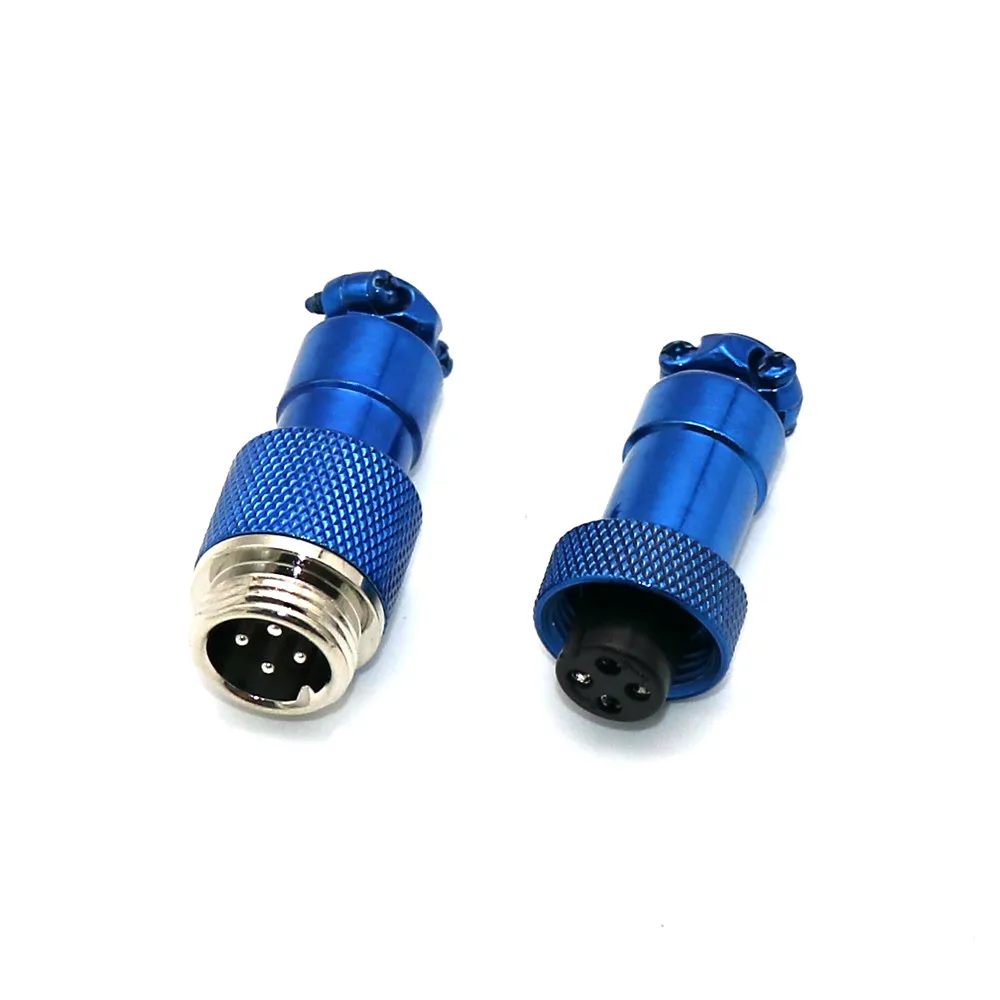 Colorful Electroplated Black GX12 Aviator Socket Butting Docking 4 Core 4Pin Male&Female for Keyboard Coiled USB Type C Cable