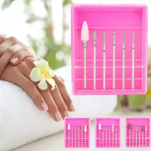 6 шт. нержавеющая сталь ногтей сверла маникюр с полировкой педикюр машина аксессуар