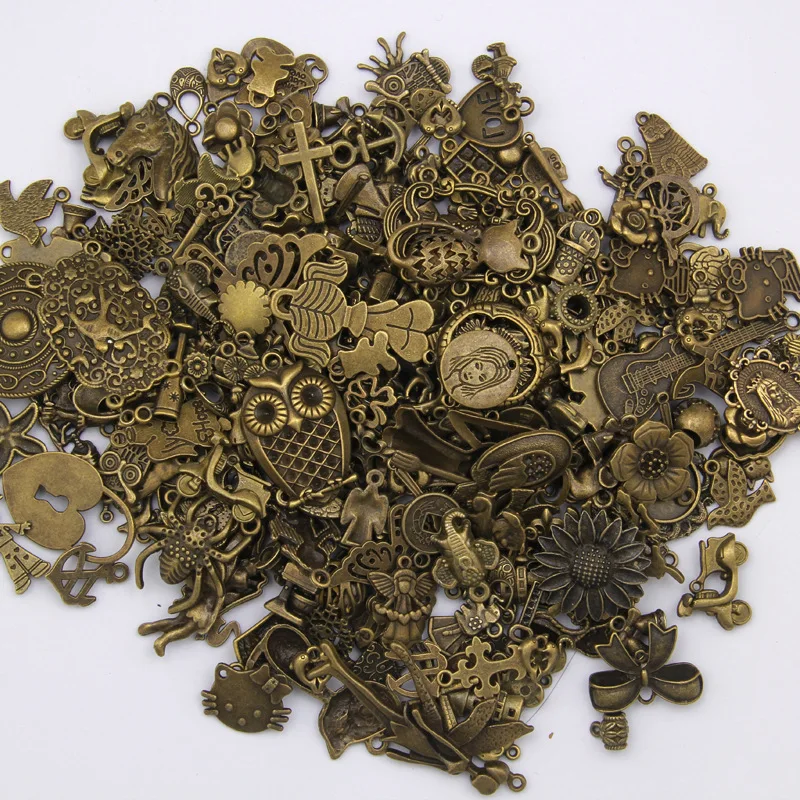 

50g Alloy Antique Bronze Mixed Pendant Owl Charms For DIY Jewelry Making Vintage Bracelet Accessories Handmade Material Findings