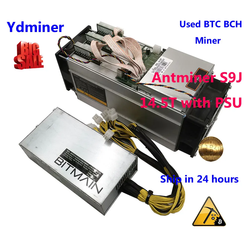 

Used Antminer S9j 14.5t with original power supply APW7 90%-95% brand new better than Bitmain miner S9 t9 + Whatsminer M3X M21s
